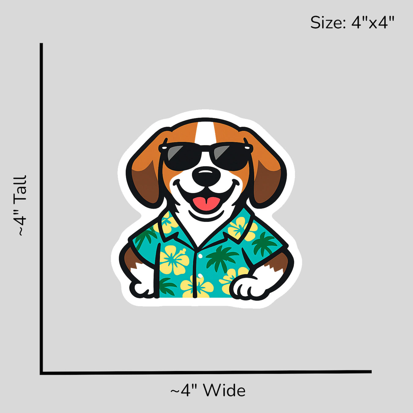 Tropical Tricolor Beagle - Size Reference Mockup
