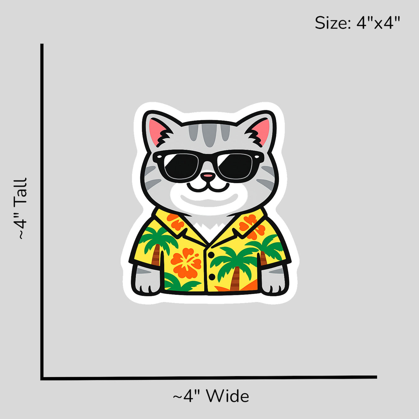 Tropical Silver British Shorthair - Size Reference Mockup