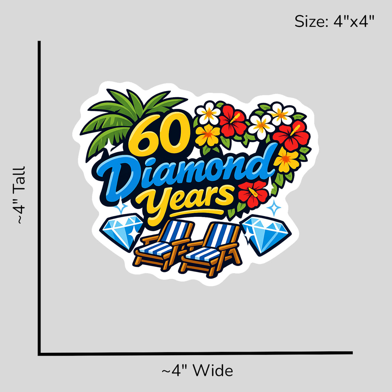 60 Diamond Years - Size Reference Mockup