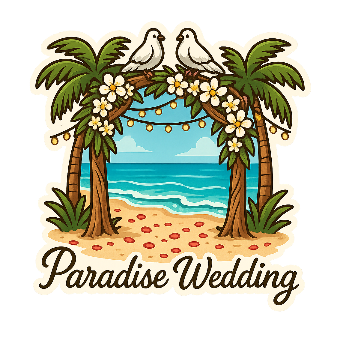 Tropical Wedding Bells - Bordered Artwork