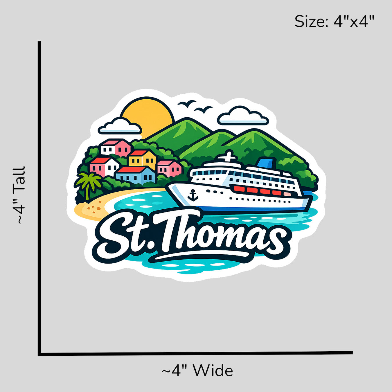 Paradise Found St. Thomas - Size Reference Mockup
