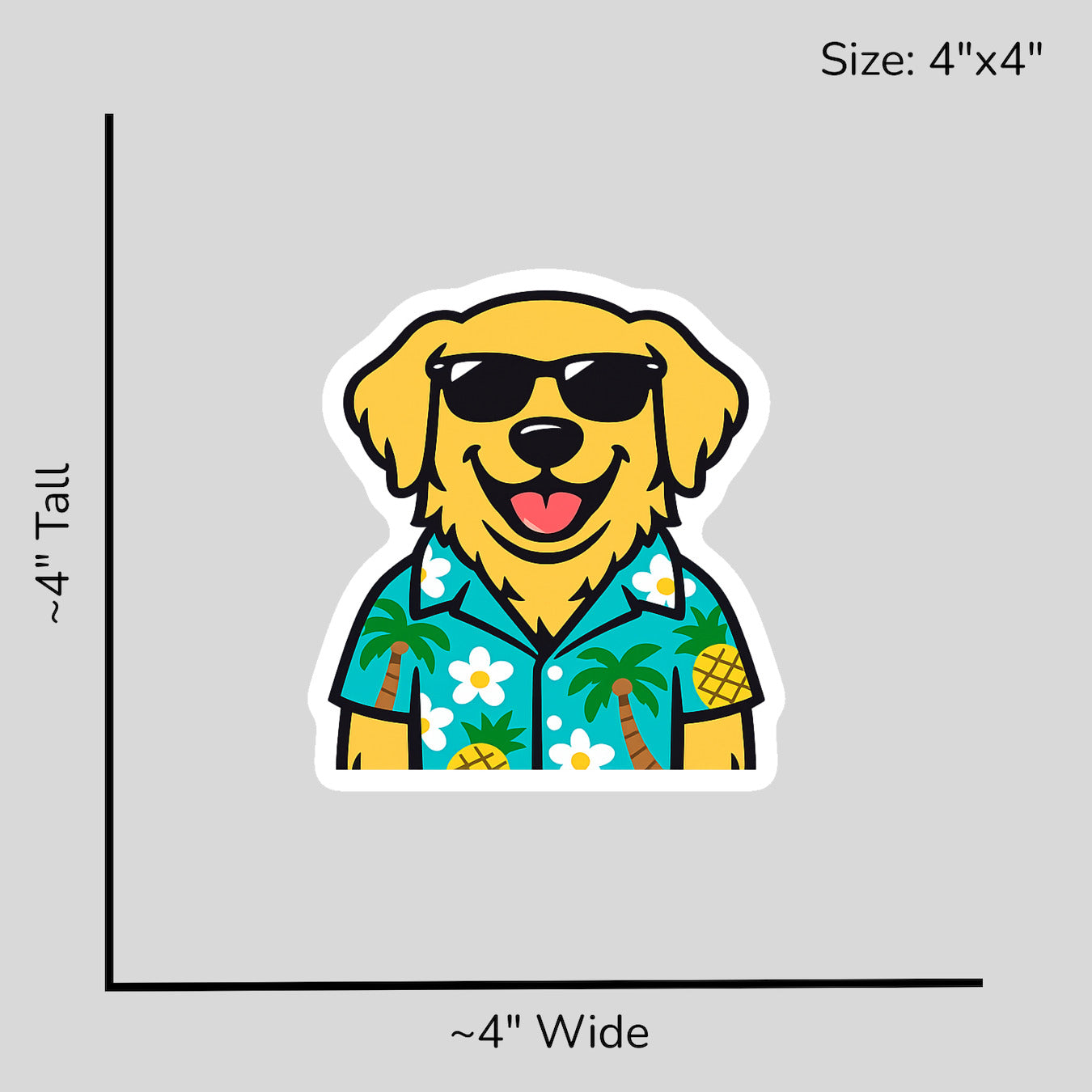 Tropical Golden Retriever - Size Reference Mockup