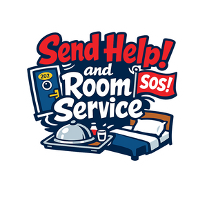 Send Help and Room Service - Bordered Artwork