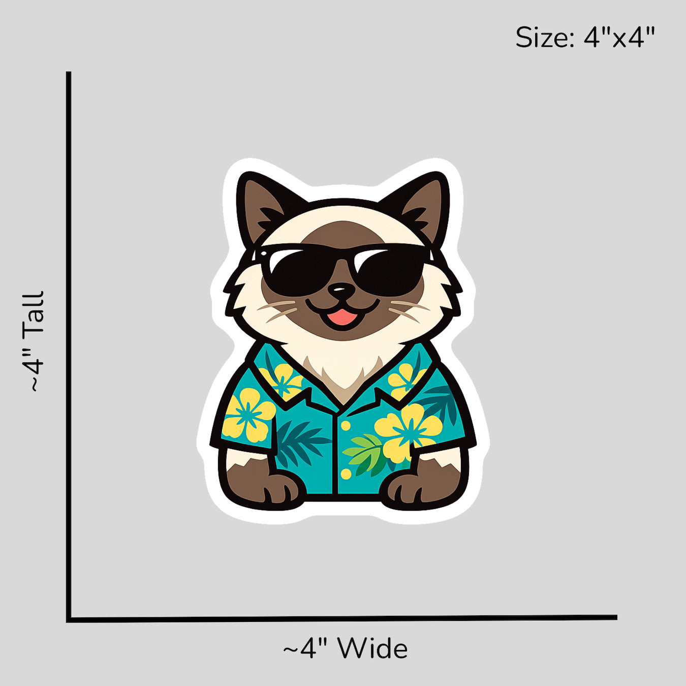 Tropical Birman Cat - Size Reference Mockup