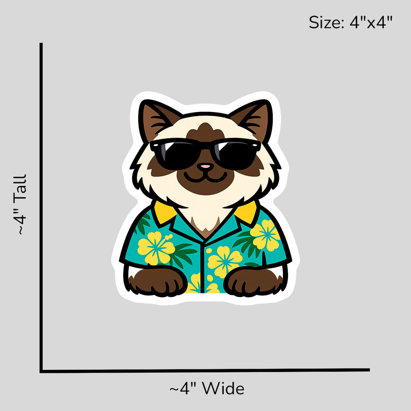 Tropical Ragdoll Cat - Size Reference Mockup