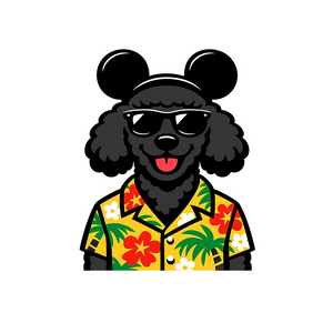 Magic Black Poodle - Bordered Artwork