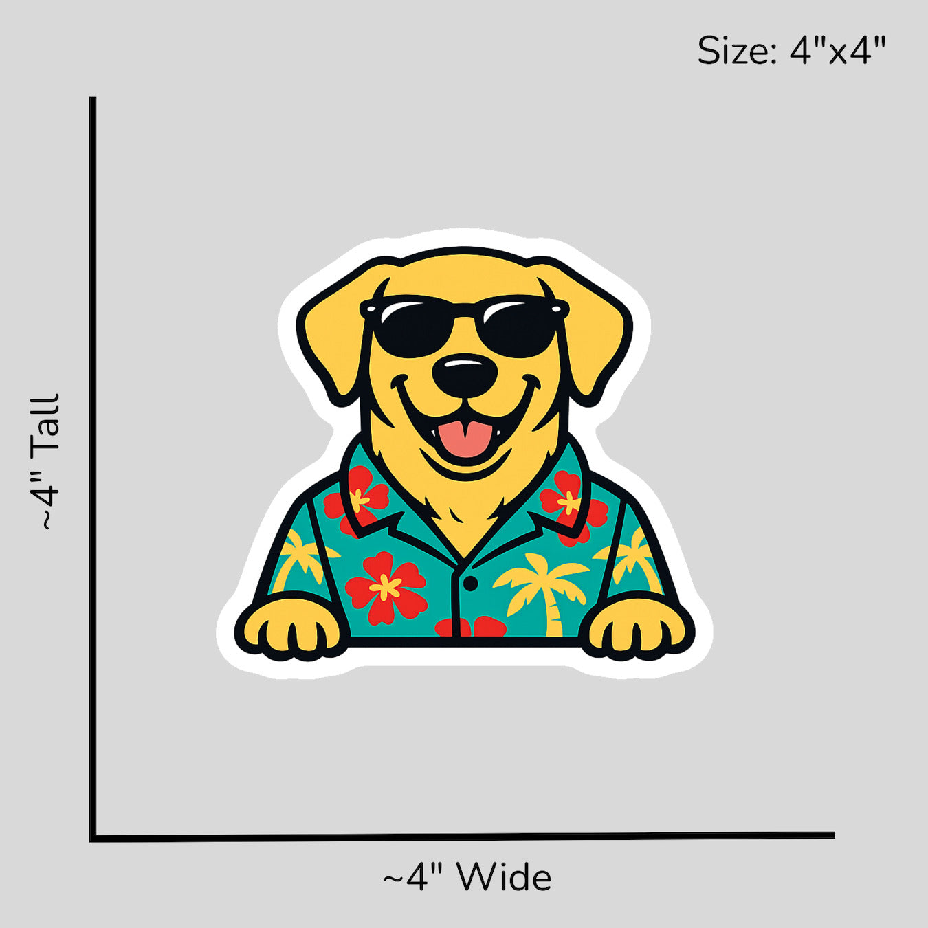 Tropical Yellow Lab - Size Reference Mockup