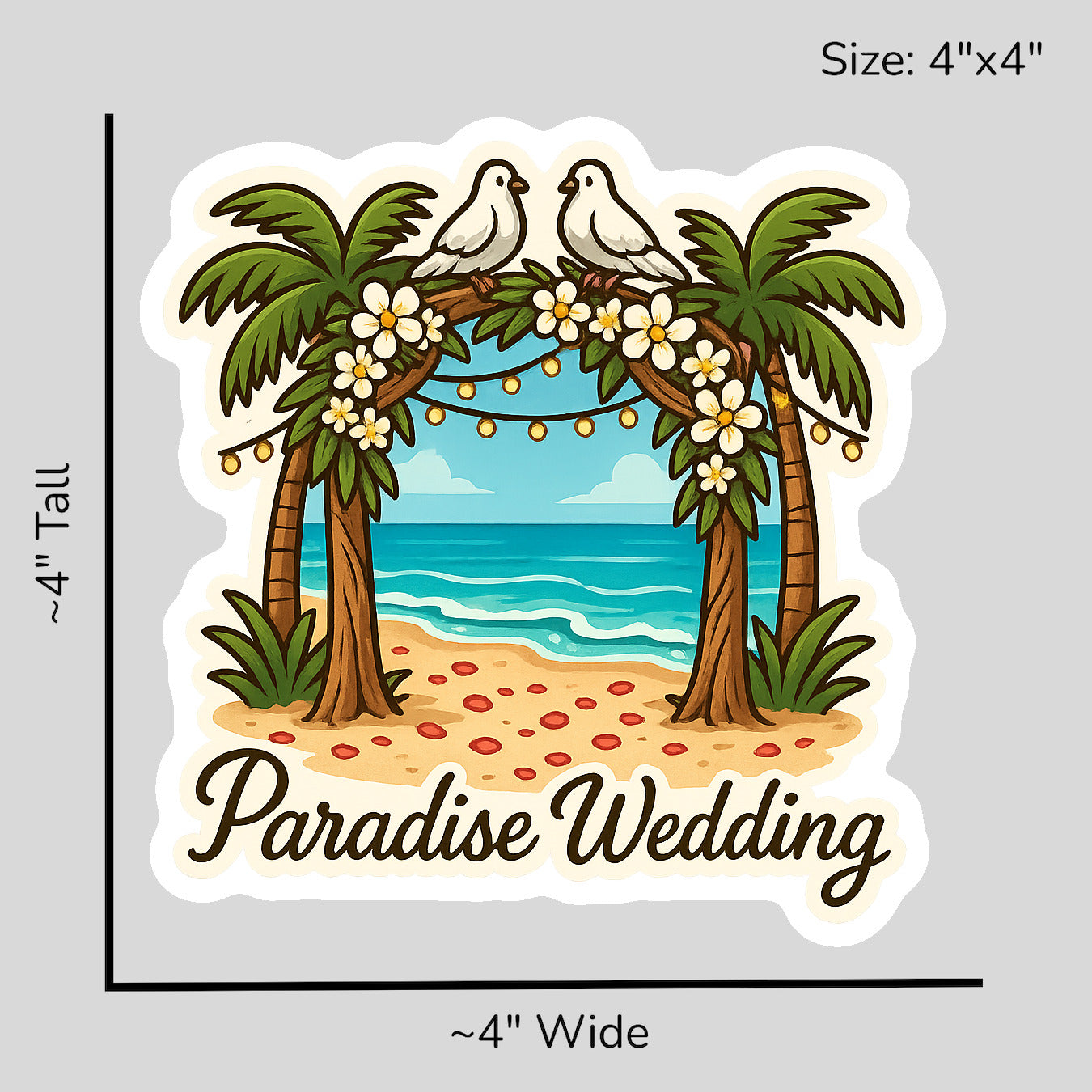 Tropical Wedding Bells - Size Reference Mockup