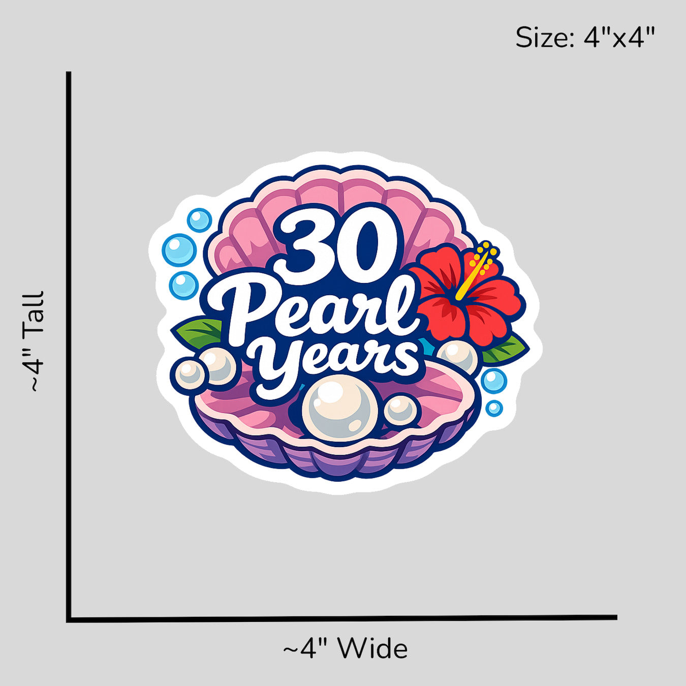 30 Pearl Years - Size Reference Mockup