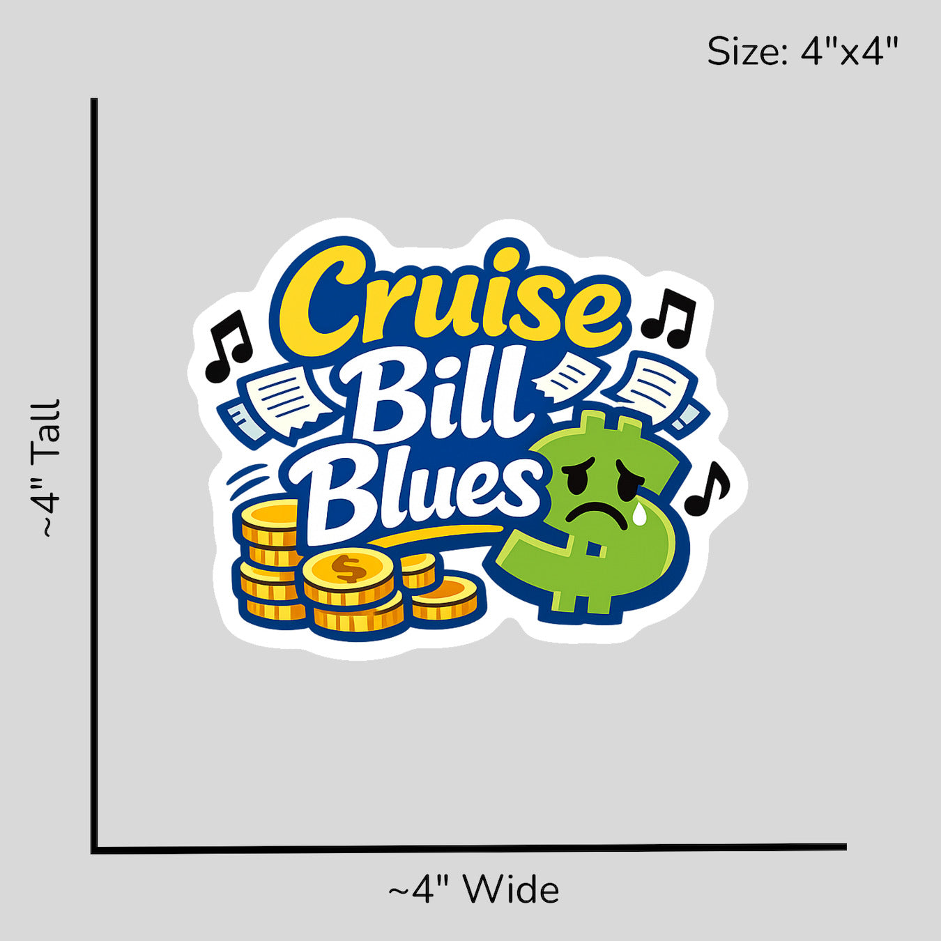Cruise Bill Blues - Size Reference Mockup