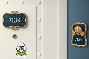 Tropical White Poodle - Door Style 2 Mockup