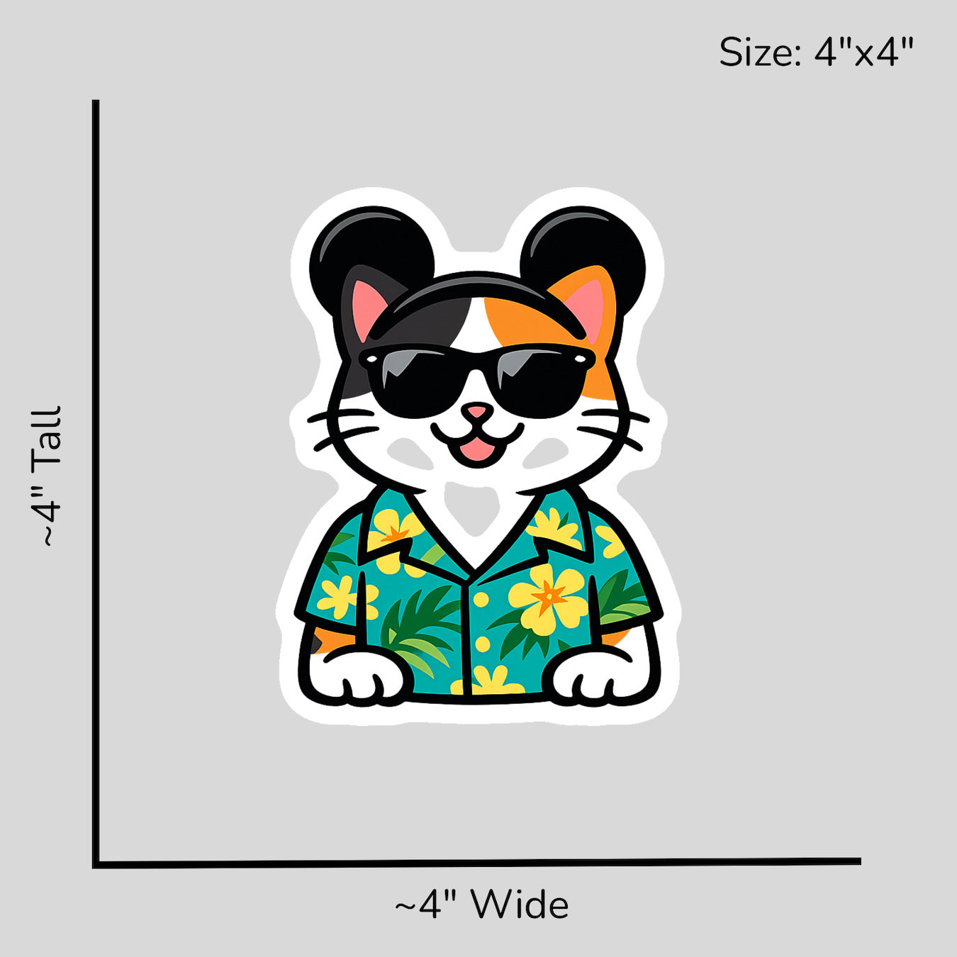 Magic Calico Cat - Size Reference Mockup