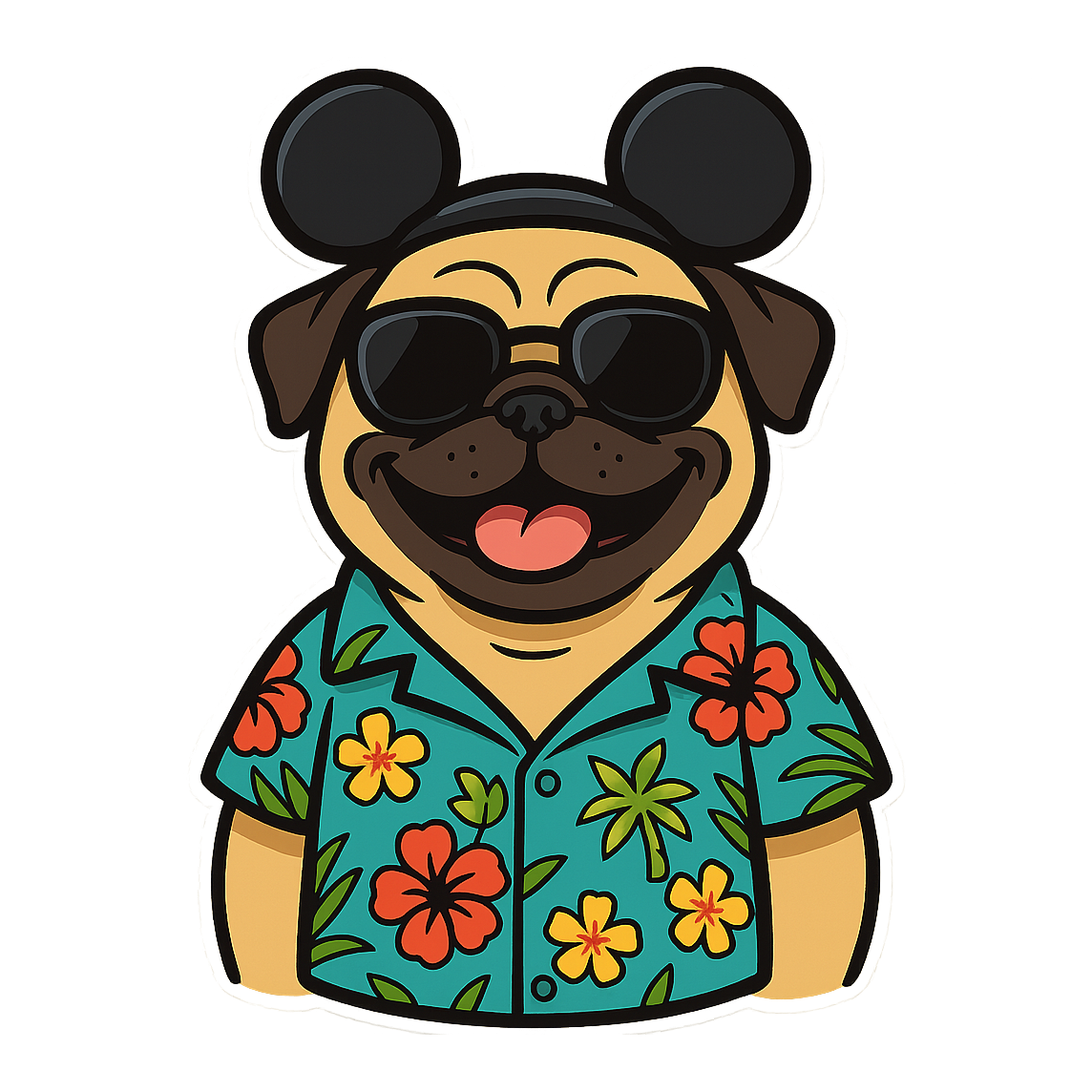 Magic Fawn Pug - Bordered Artwork
