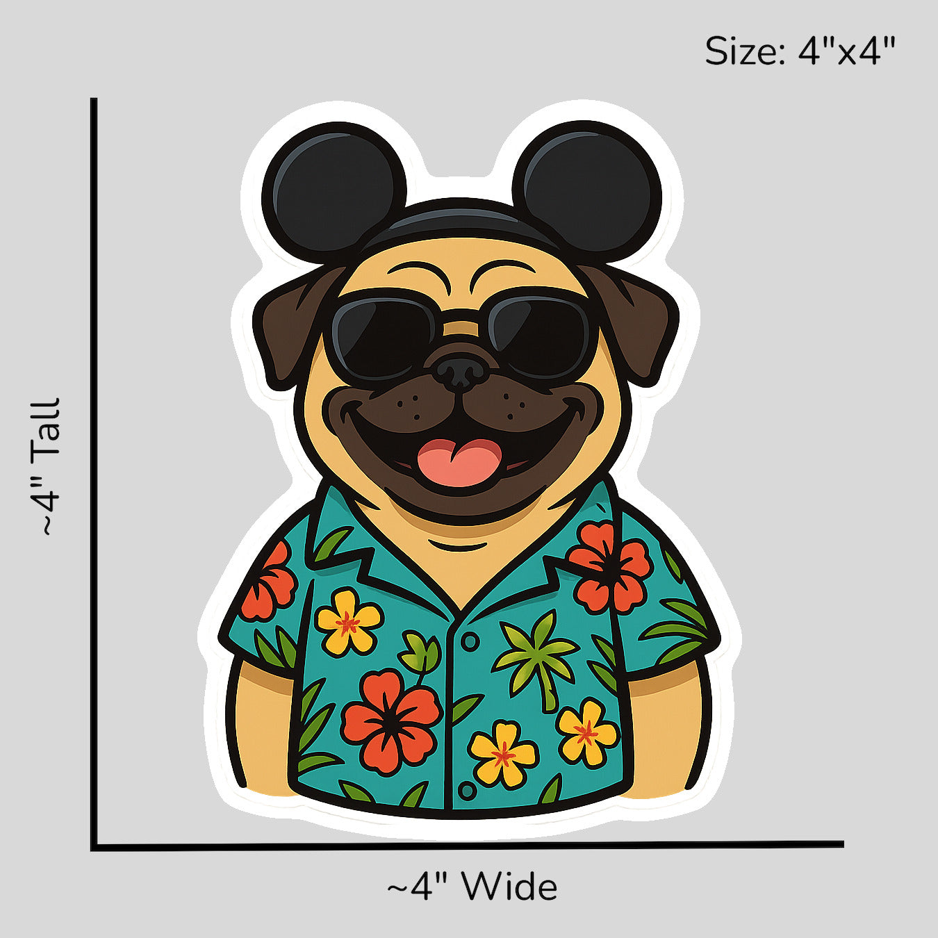 Magic Fawn Pug - Size Reference Mockup
