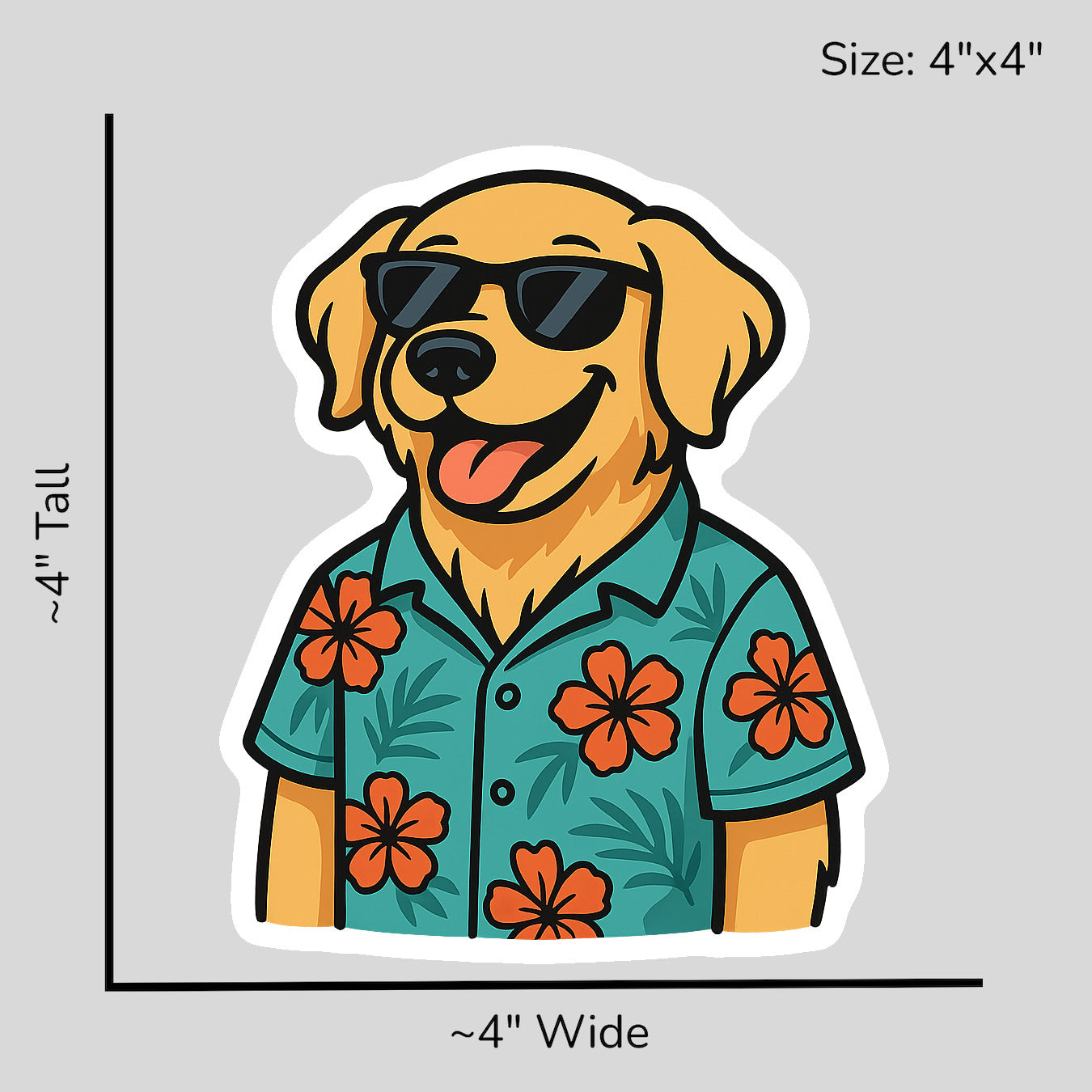 Tropical Golden Retriever - Size Reference Mockup