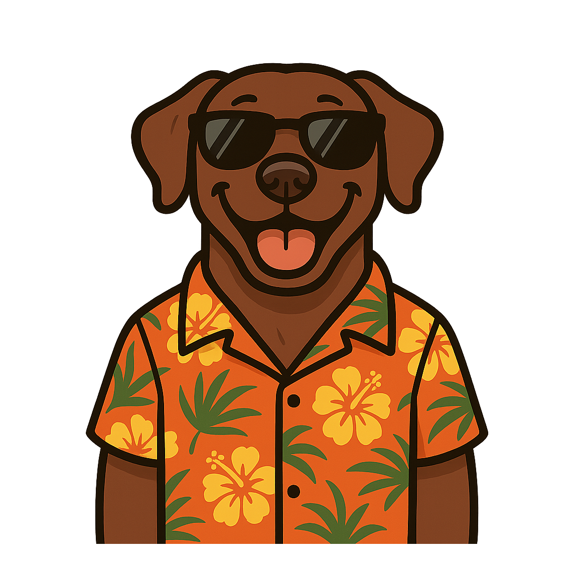 Tropical Chocolate Lab - Bordered Artwork