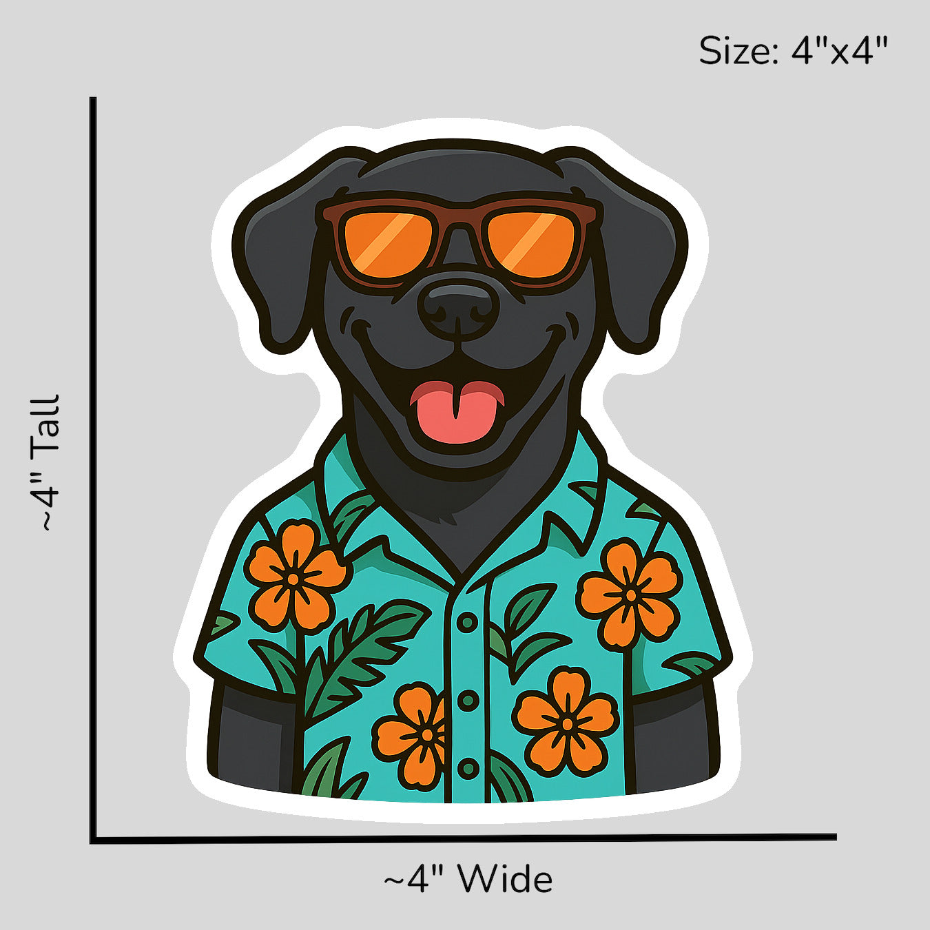 Tropical Black Lab - Size Reference Mockup