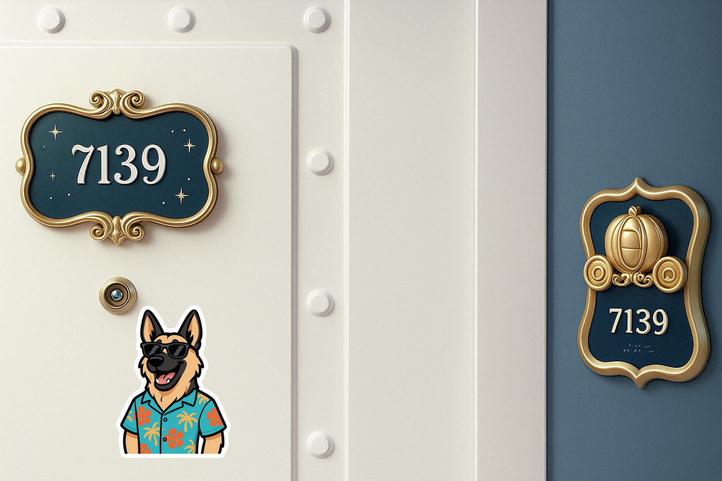 Tropical German Shepherd - Door Style 2 Mockup