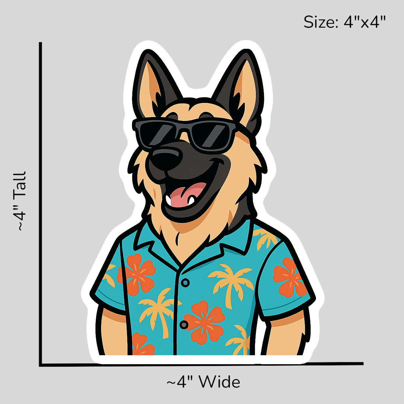 Tropical German Shepherd - Size Reference Mockup