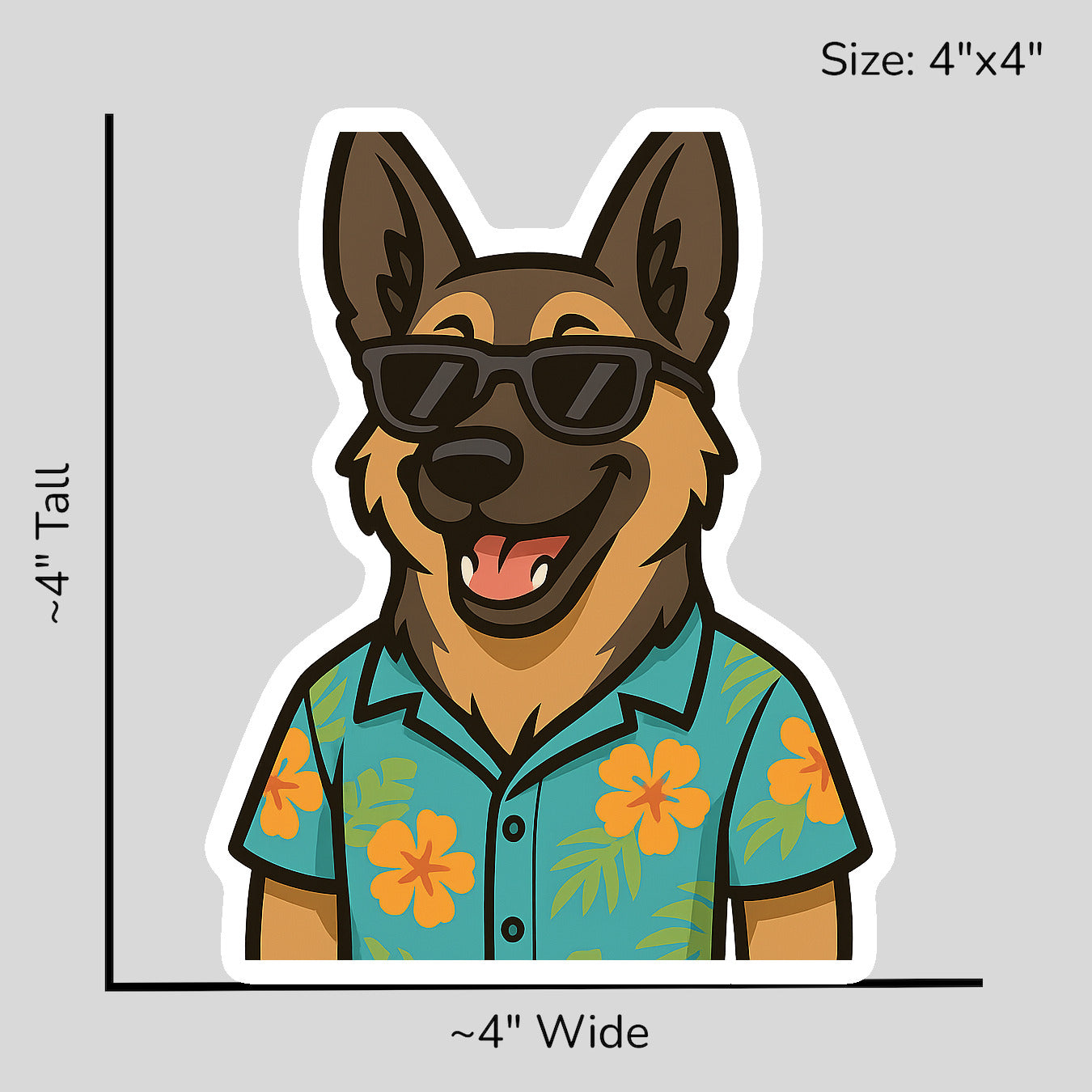 Tropical Sable German Shepherd - Size Reference Mockup