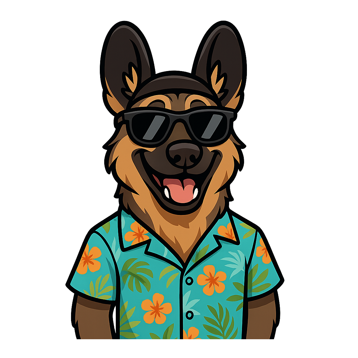 Magic Sable German Shepherd - Bordered Artwork