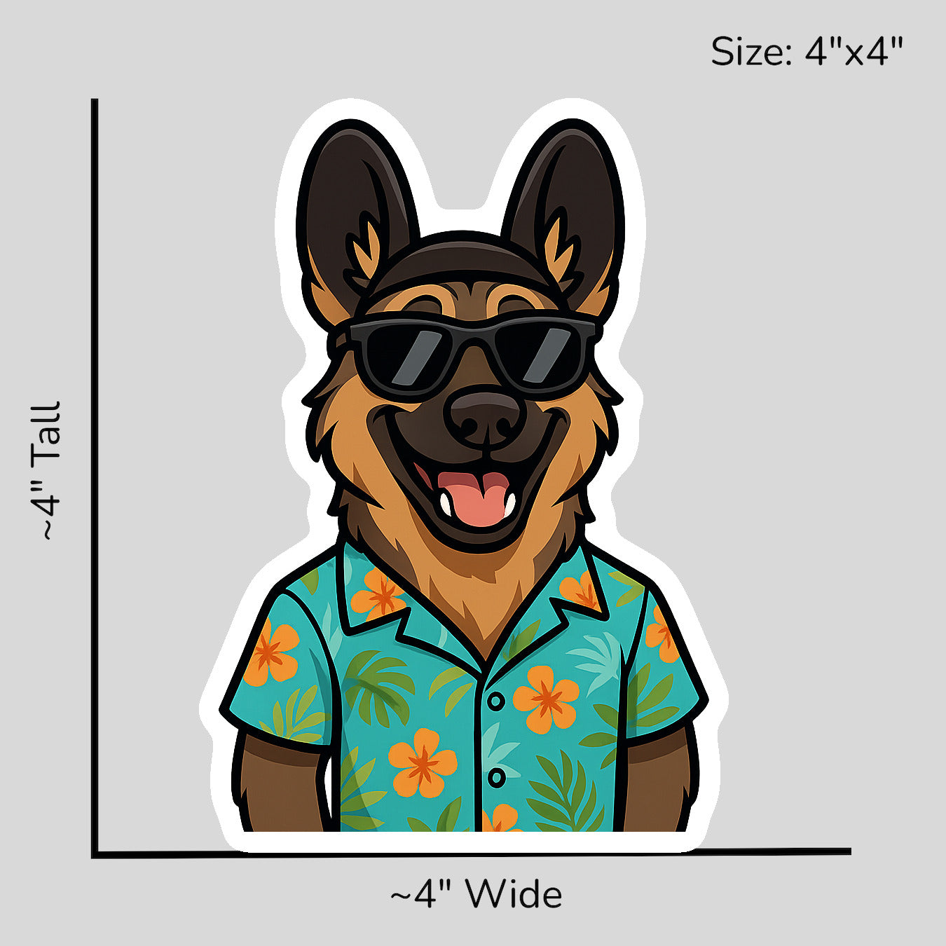 Magic Sable German Shepherd - Size Reference Mockup