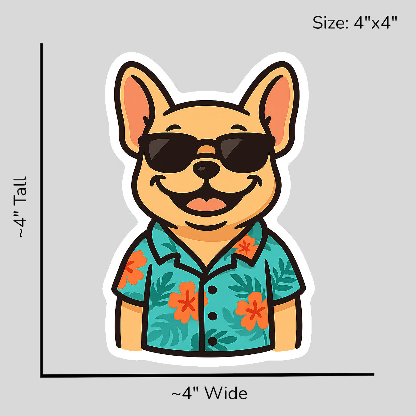 Tropical Fawn French Bulldog - Size Reference Mockup