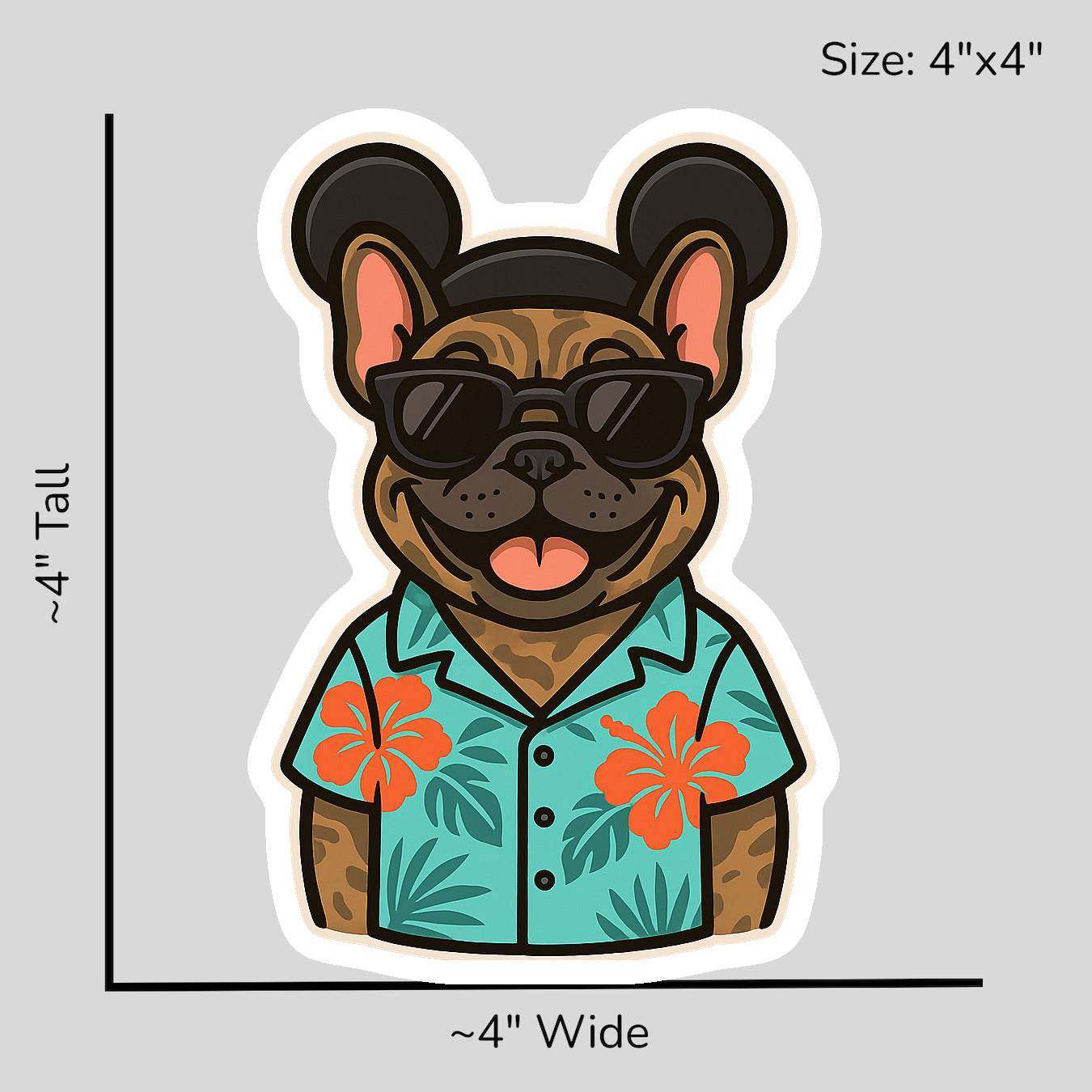 Magic Brindle French Bulldog - Size Reference Mockup