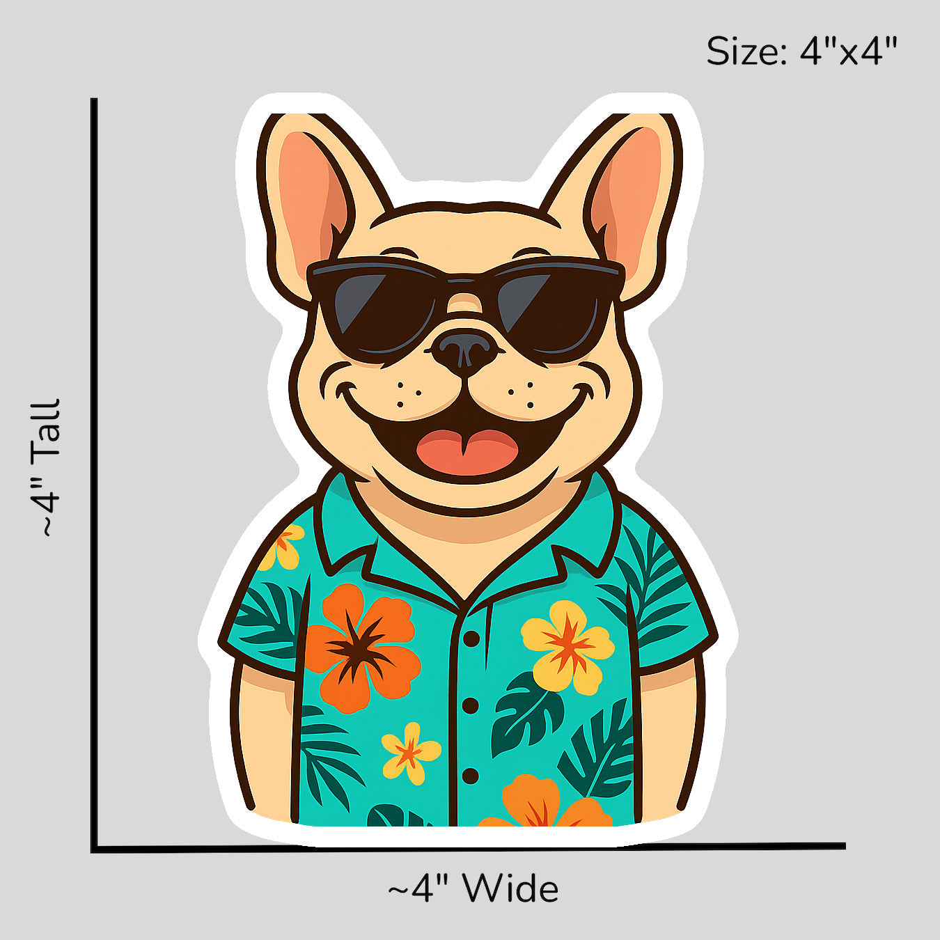 Tropical Cream French Bulldog - Size Reference Mockup