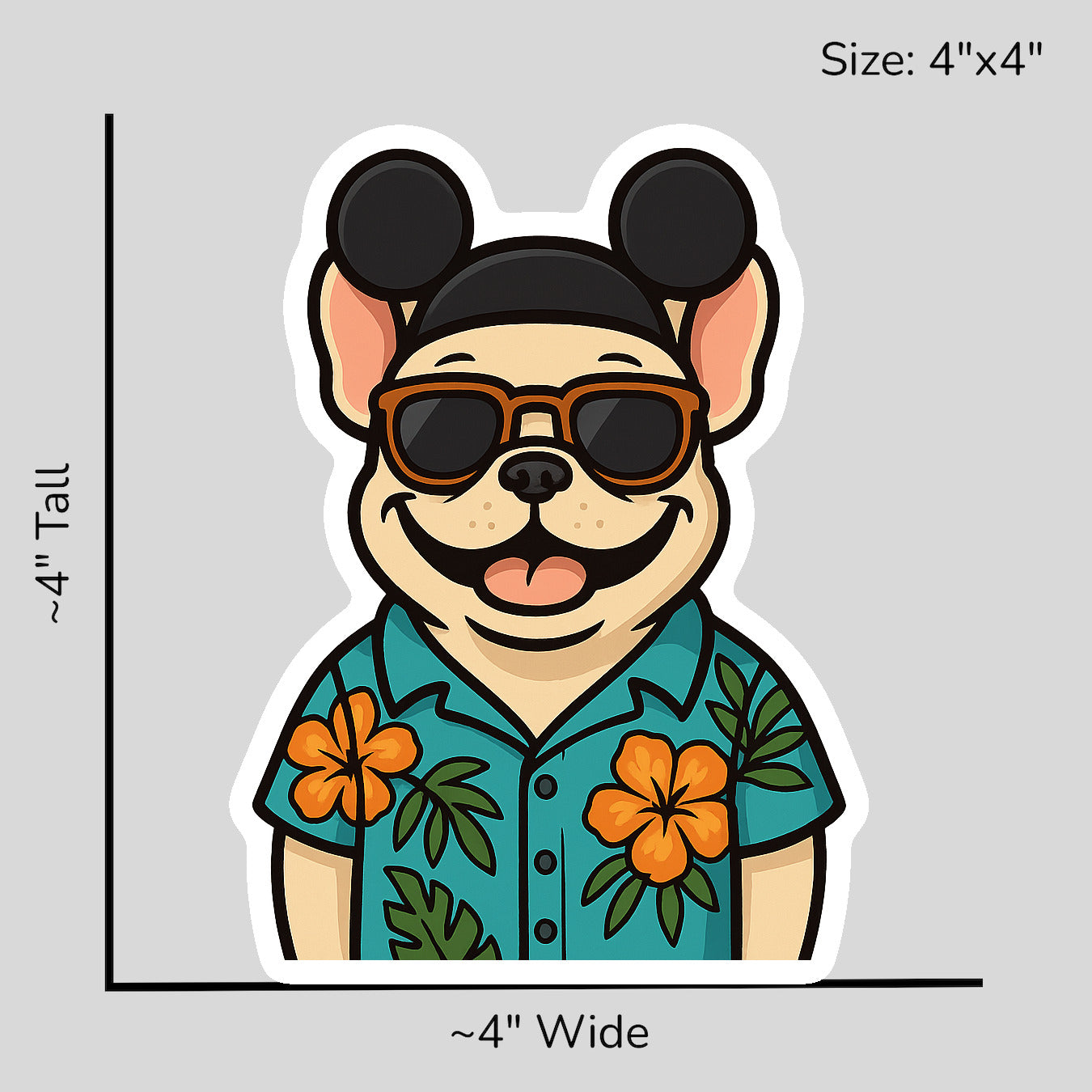 Magic Cream French Bulldog - Size Reference Mockup
