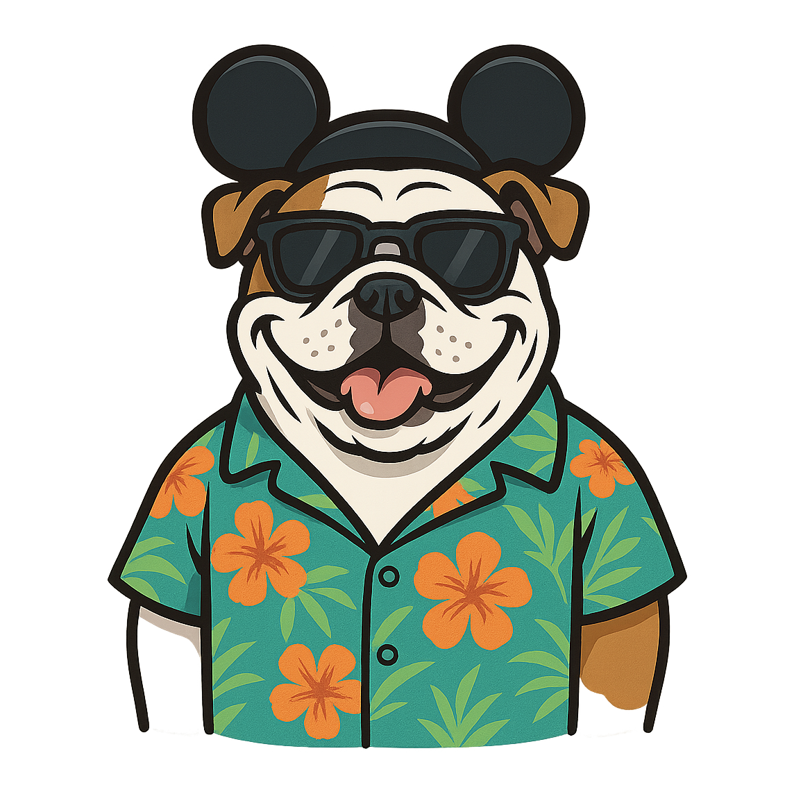 Magic English Bulldog - Bordered Artwork
