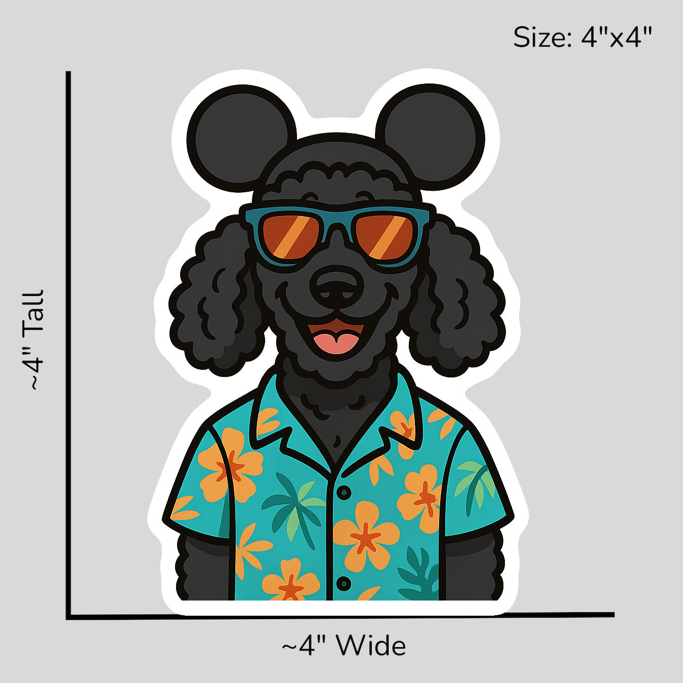 Magic Black Poodle - Size Reference Mockup