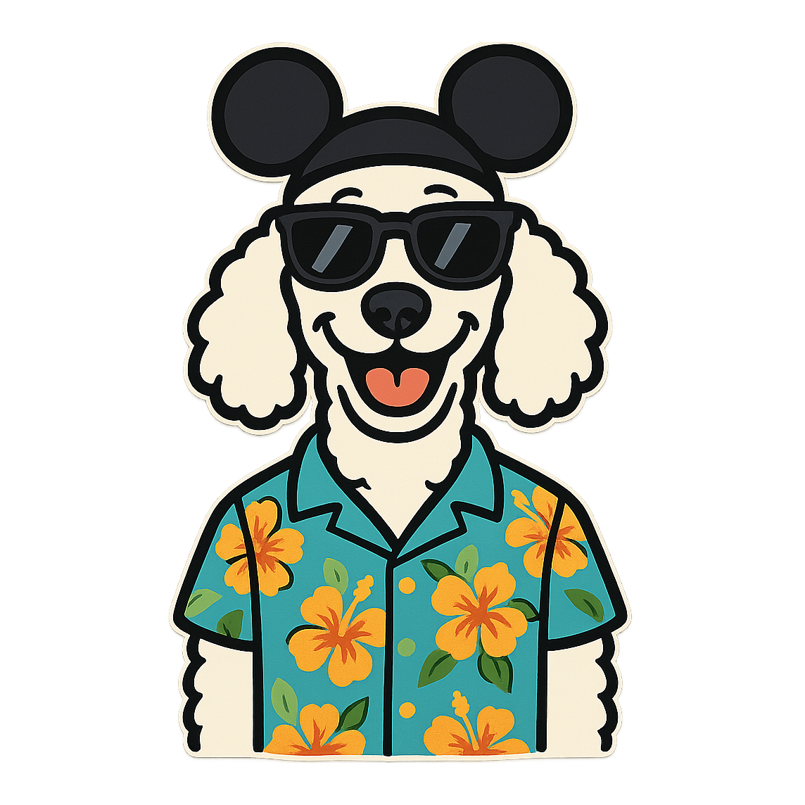 Magic White Poodle - Bordered Artwork