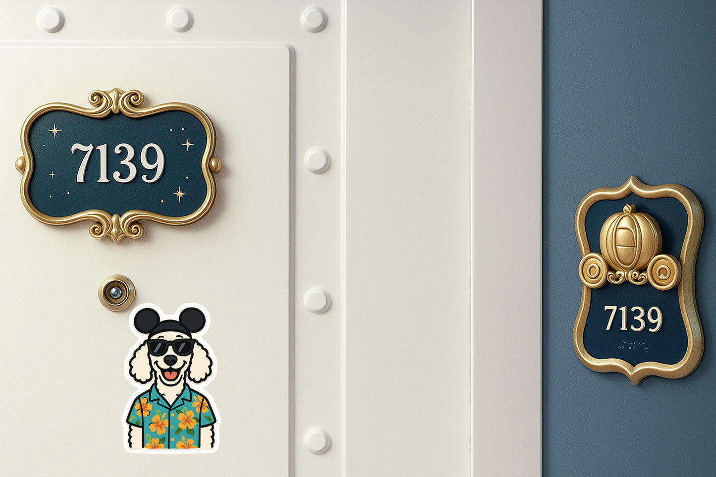 Magic White Poodle - Door Style 2 Mockup
