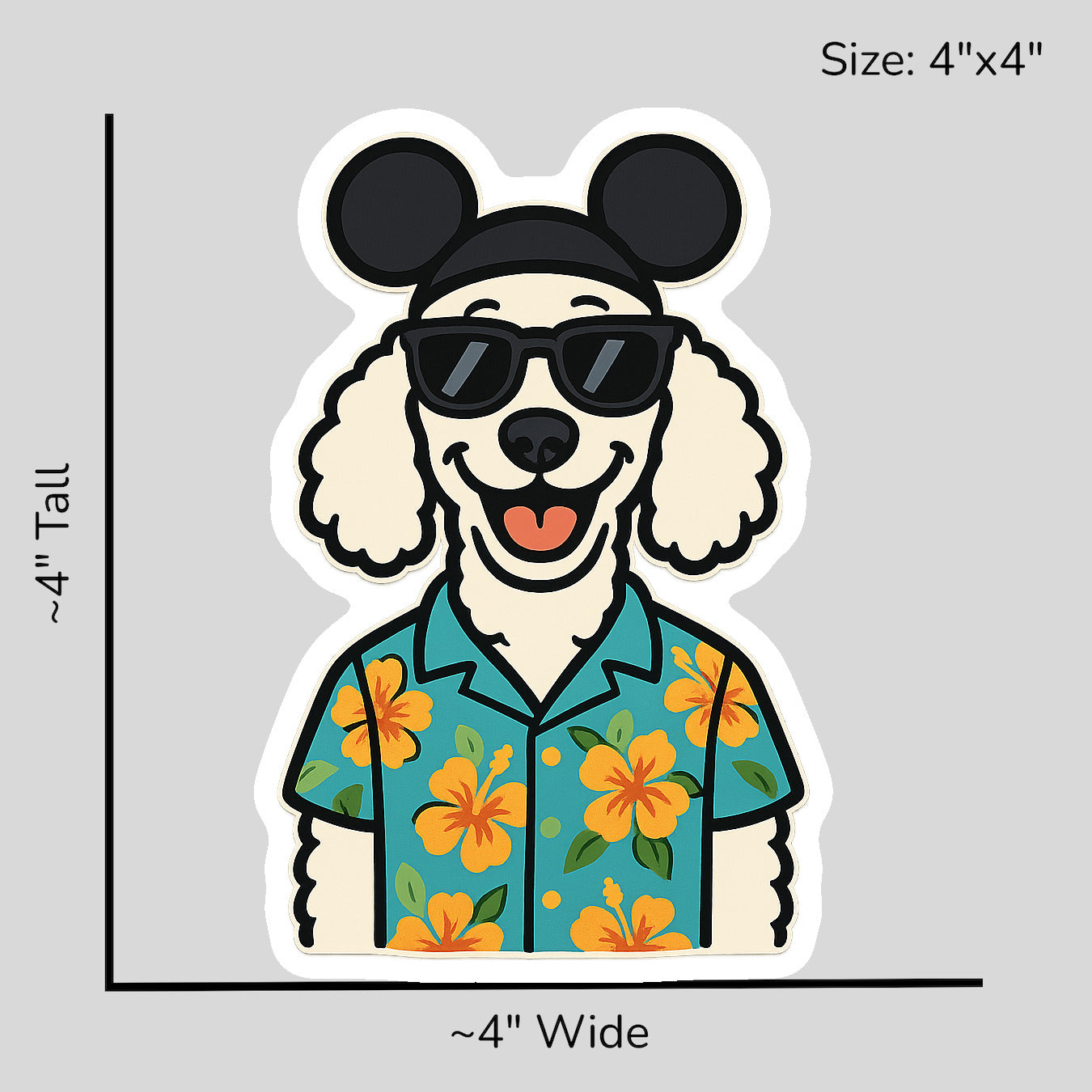 Magic White Poodle - Size Reference Mockup