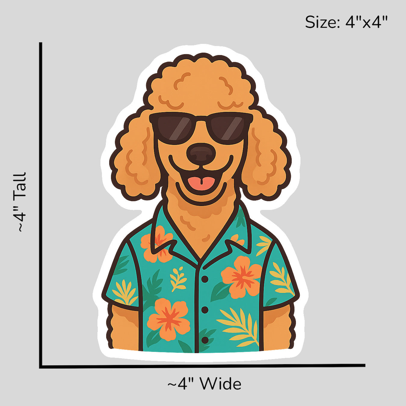 Tropical Apricot Poodle - Size Reference Mockup