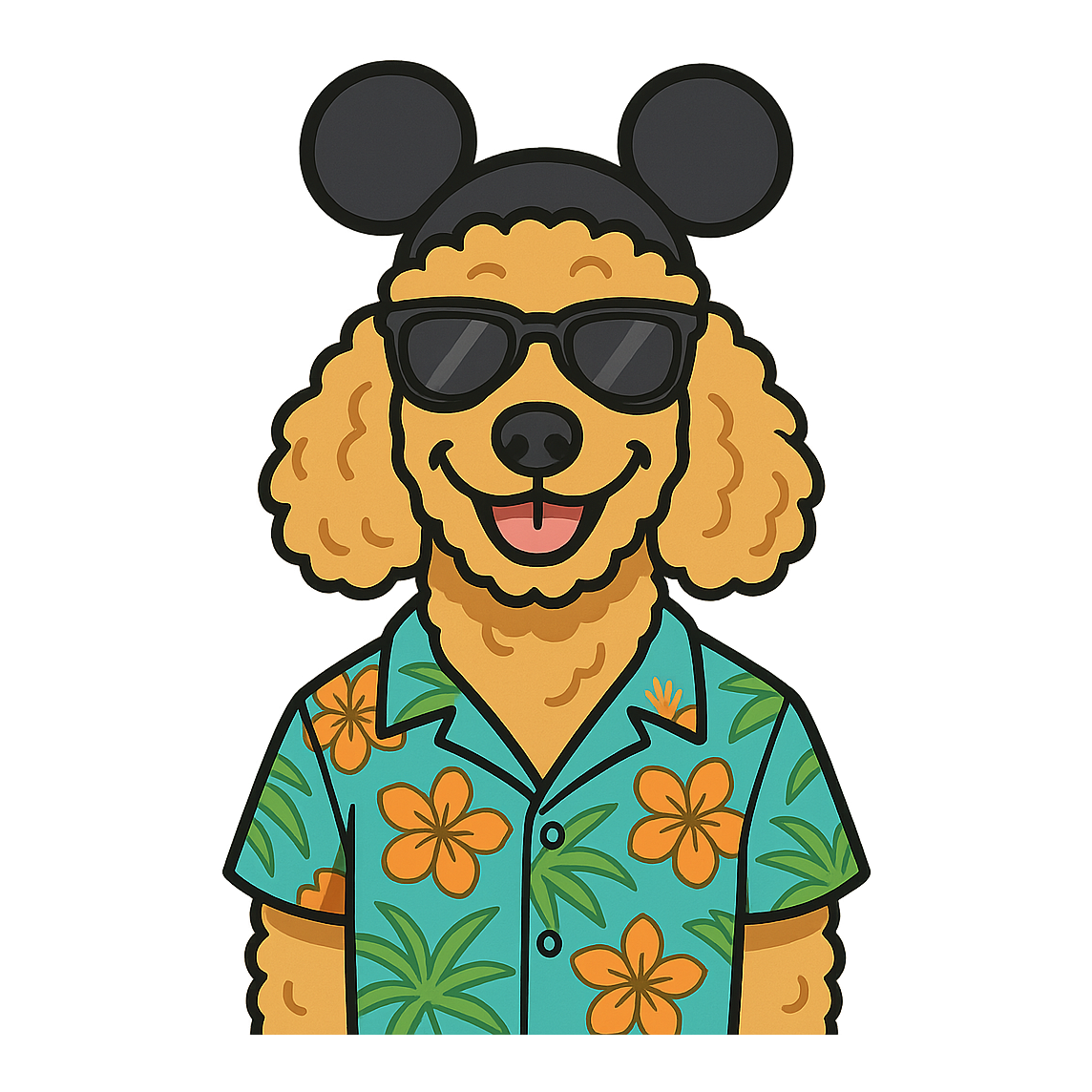 Magic Apricot Poodle - Bordered Artwork