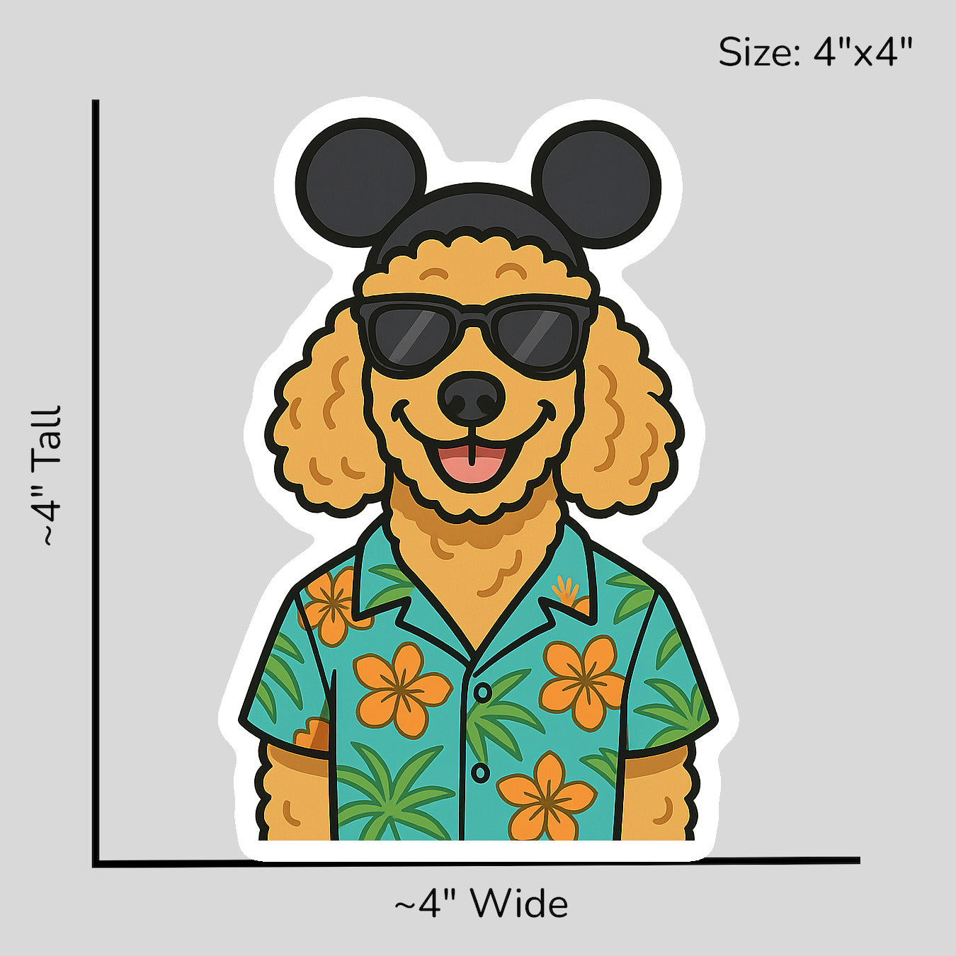 Magic Apricot Poodle - Size Reference Mockup