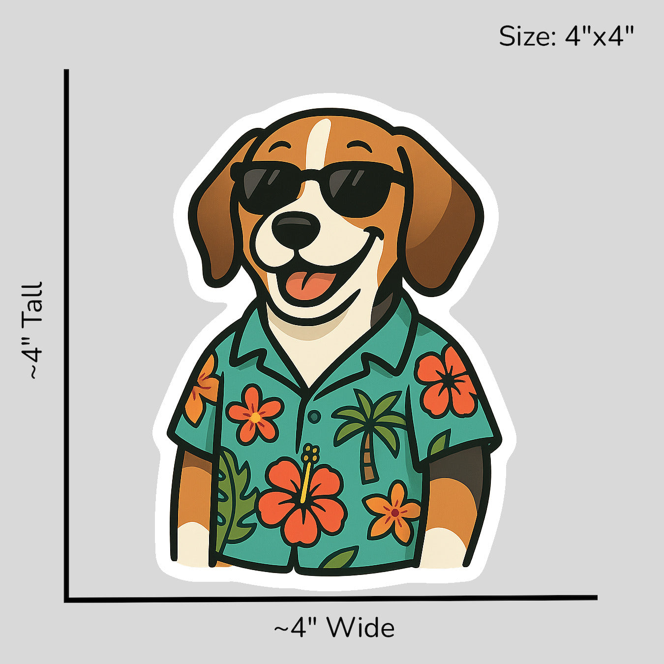 Tropical Tricolor Beagle - Size Reference Mockup
