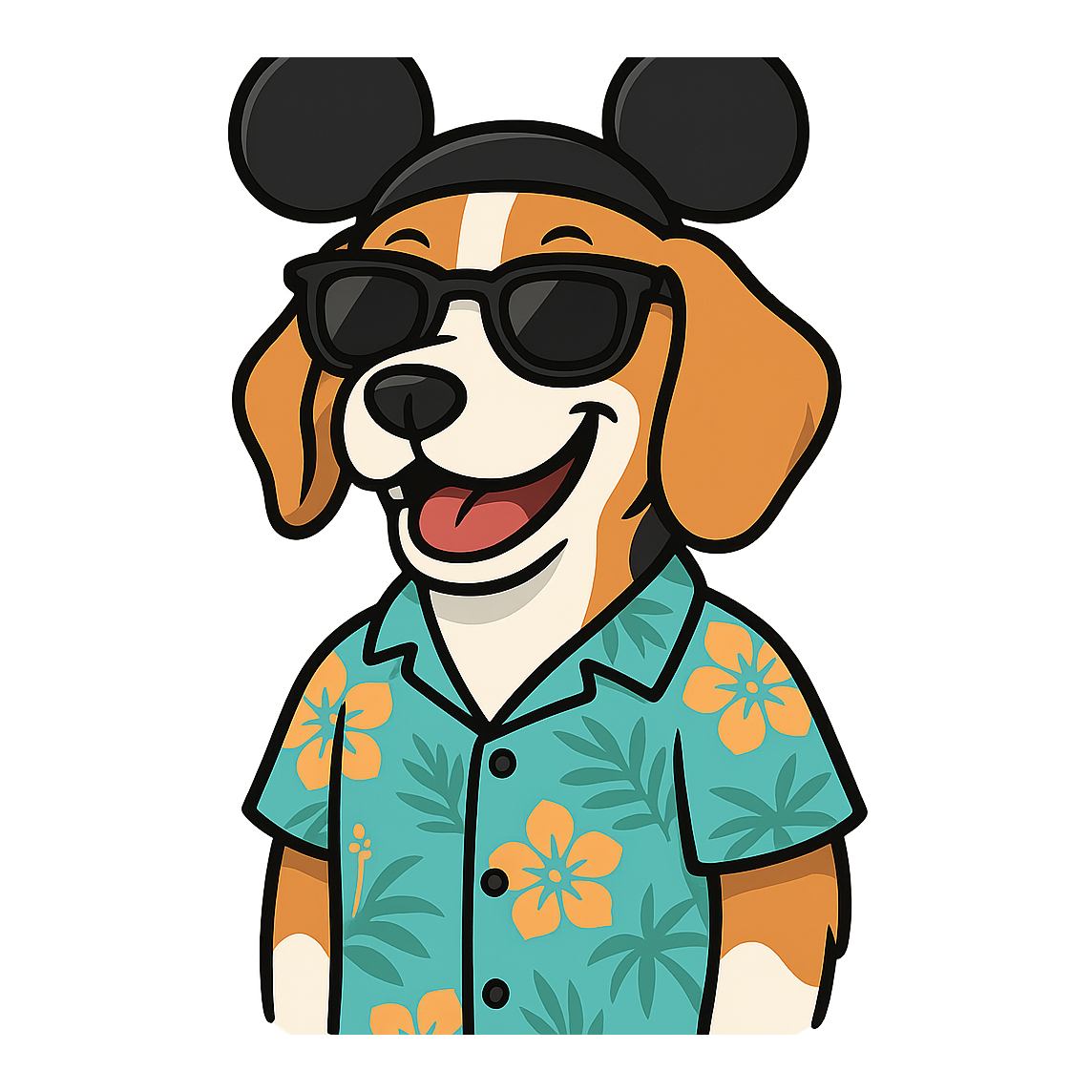 Magic Tricolor Beagle - Bordered Artwork