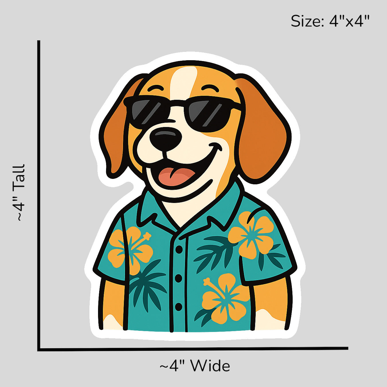 Tropical Lemon Beagle - Size Reference Mockup