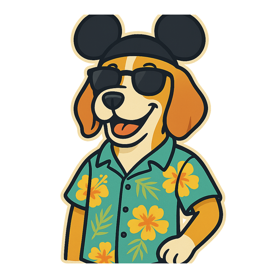 Magic Lemon Beagle - Bordered Artwork