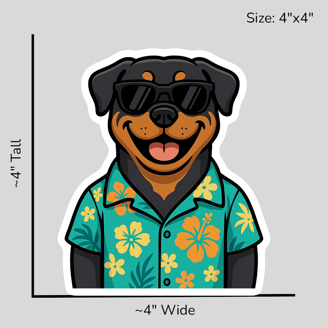 Tropical Rottweiler - Size Reference Mockup