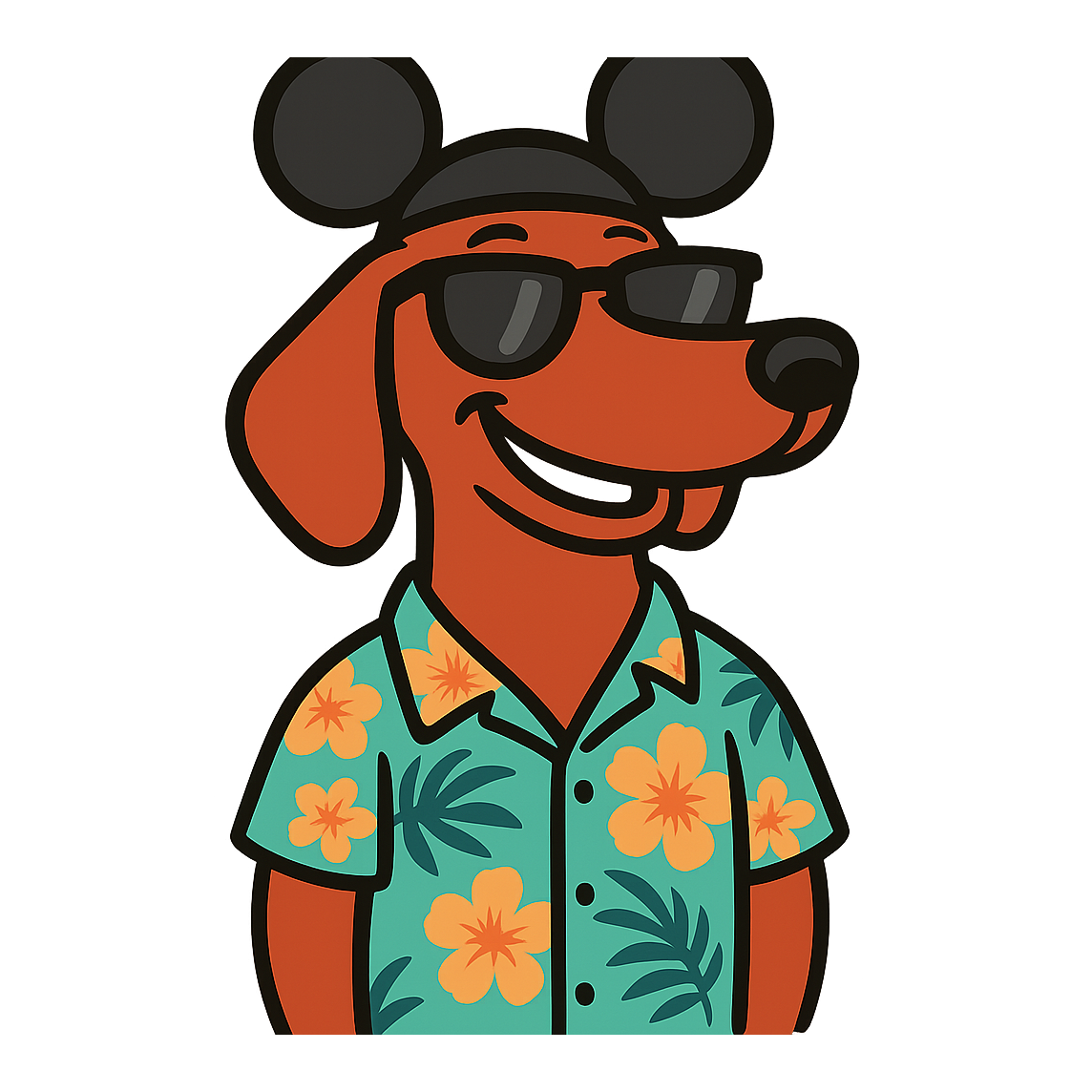 Magic Red Dachshund - Bordered Artwork