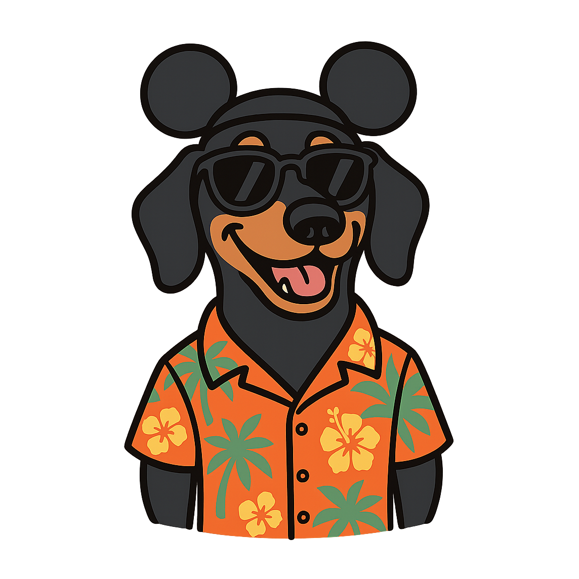 Magic Black Dachshund - Bordered Artwork