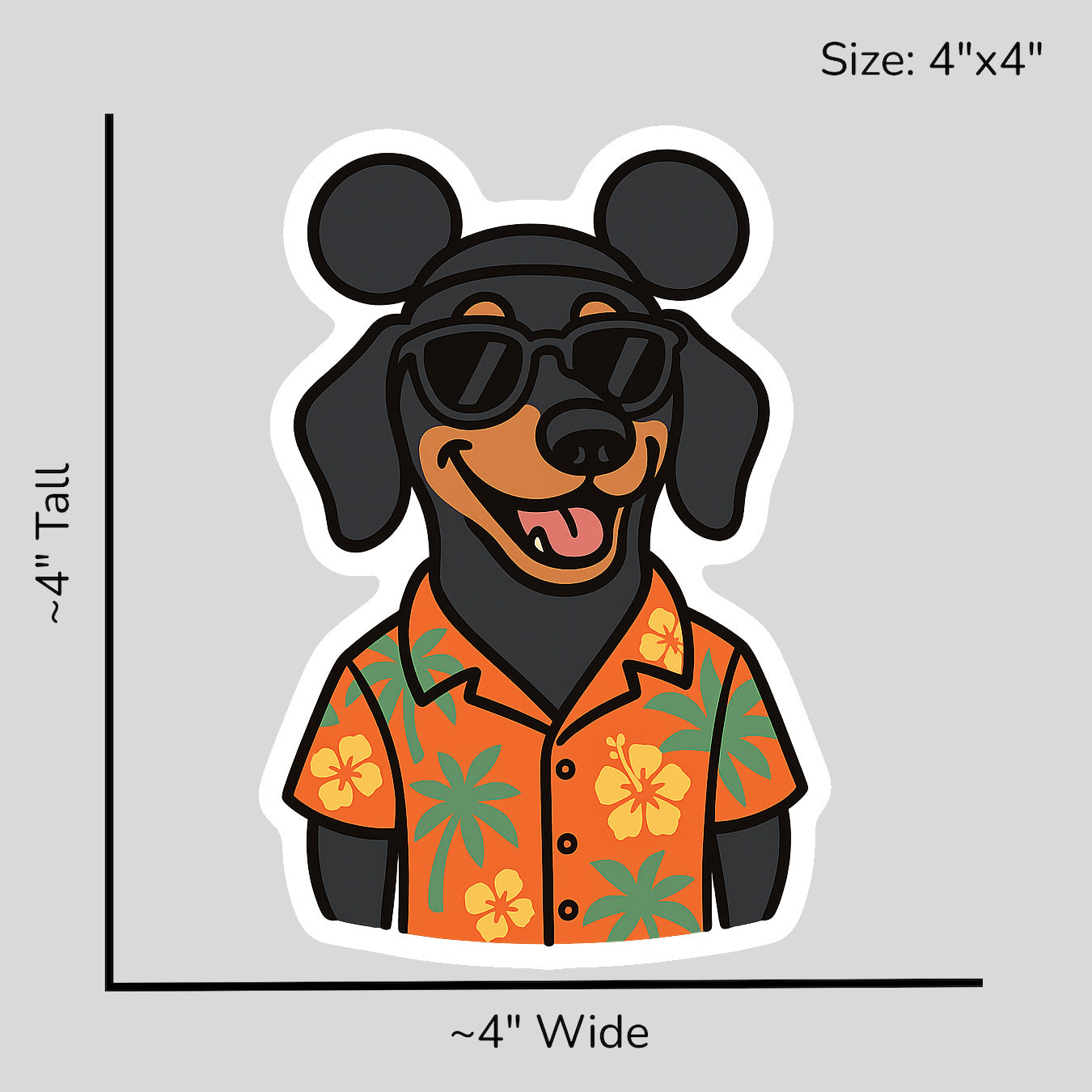 Magic Black Dachshund - Size Reference Mockup
