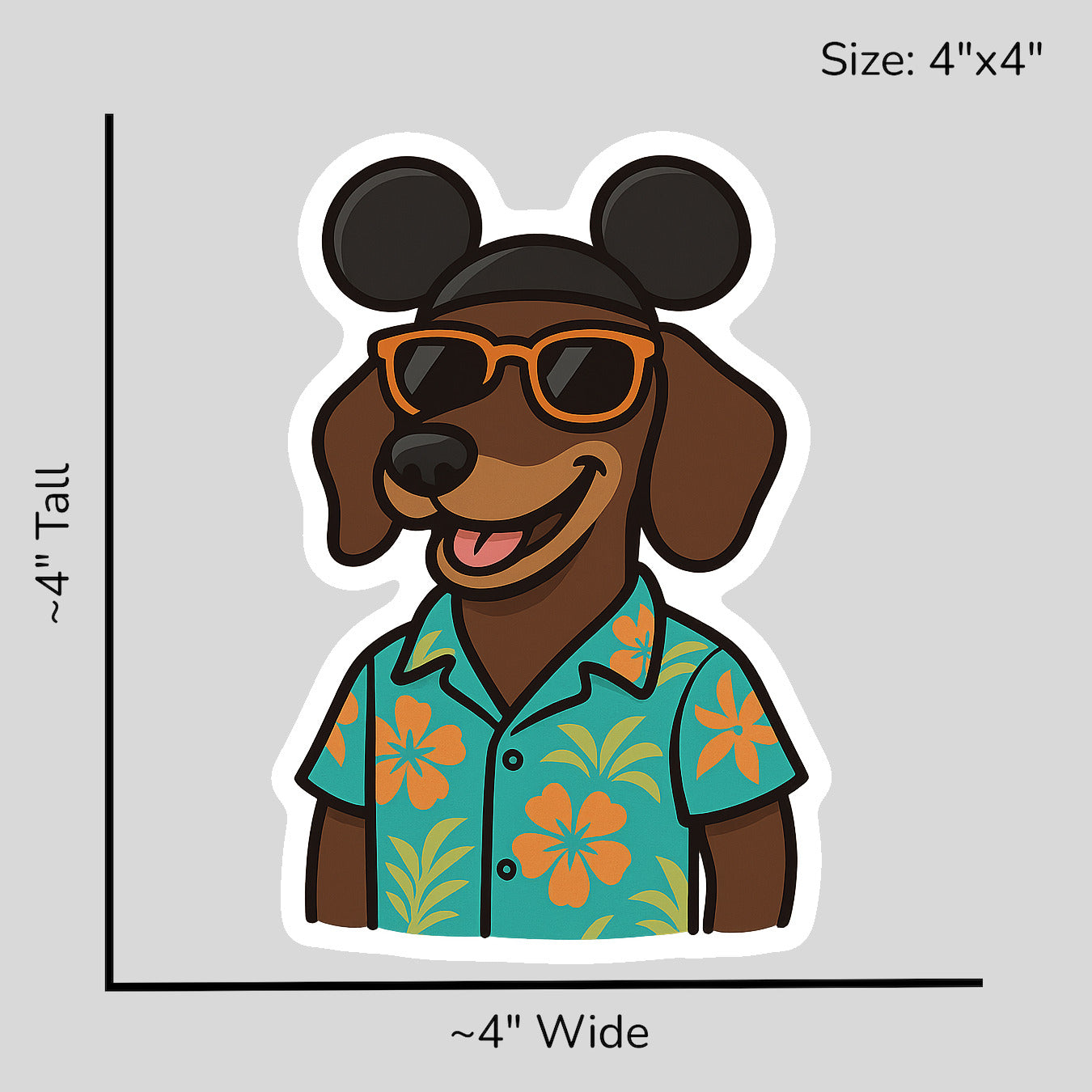 Magic Chocolate Dachshund - Size Reference Mockup