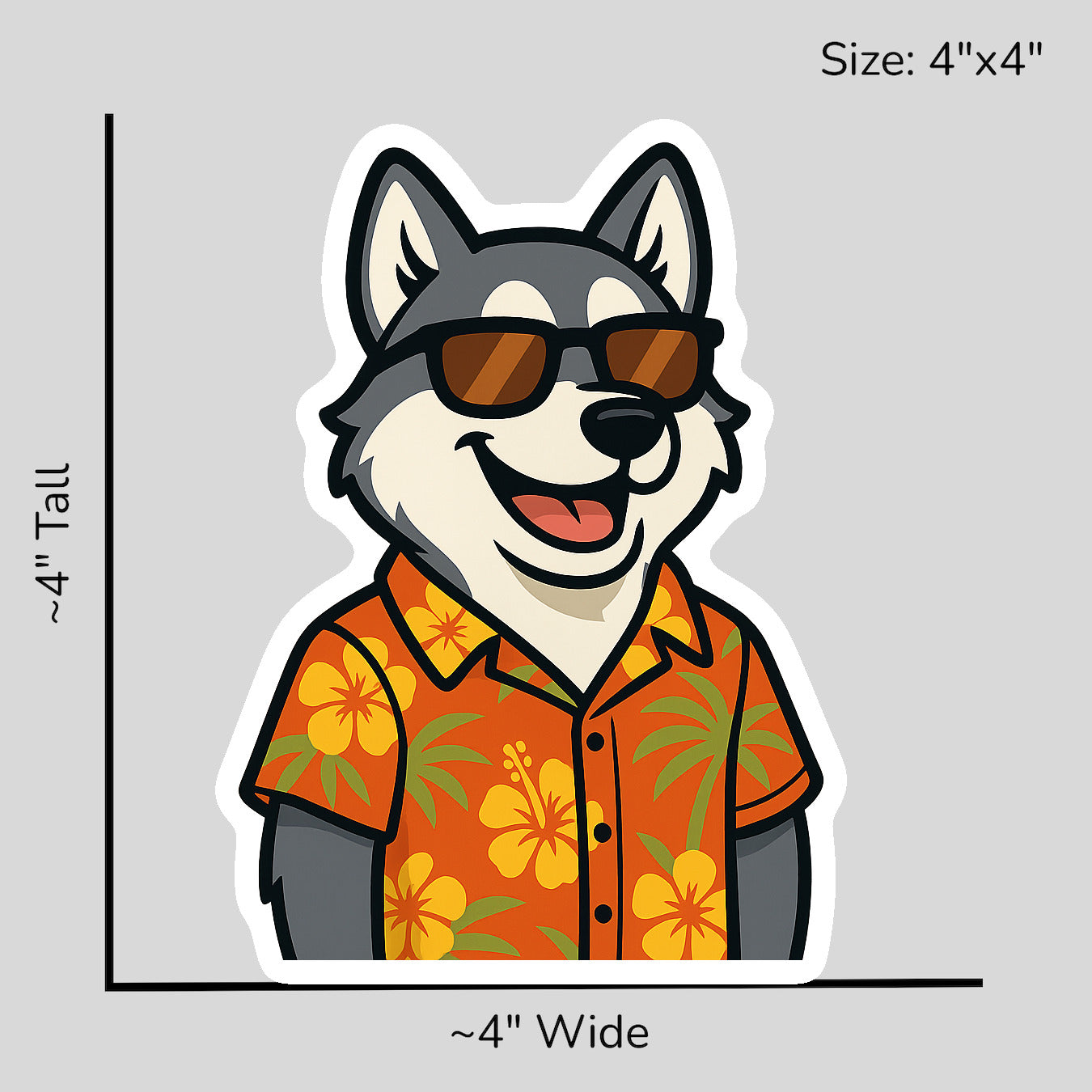 Tropical Gray Husky - Size Reference Mockup