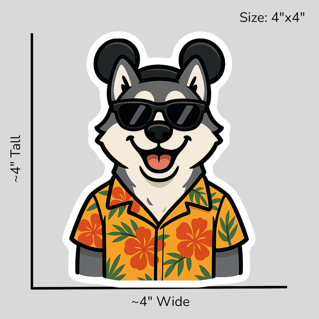 Magic Gray Husky - Size Reference Mockup