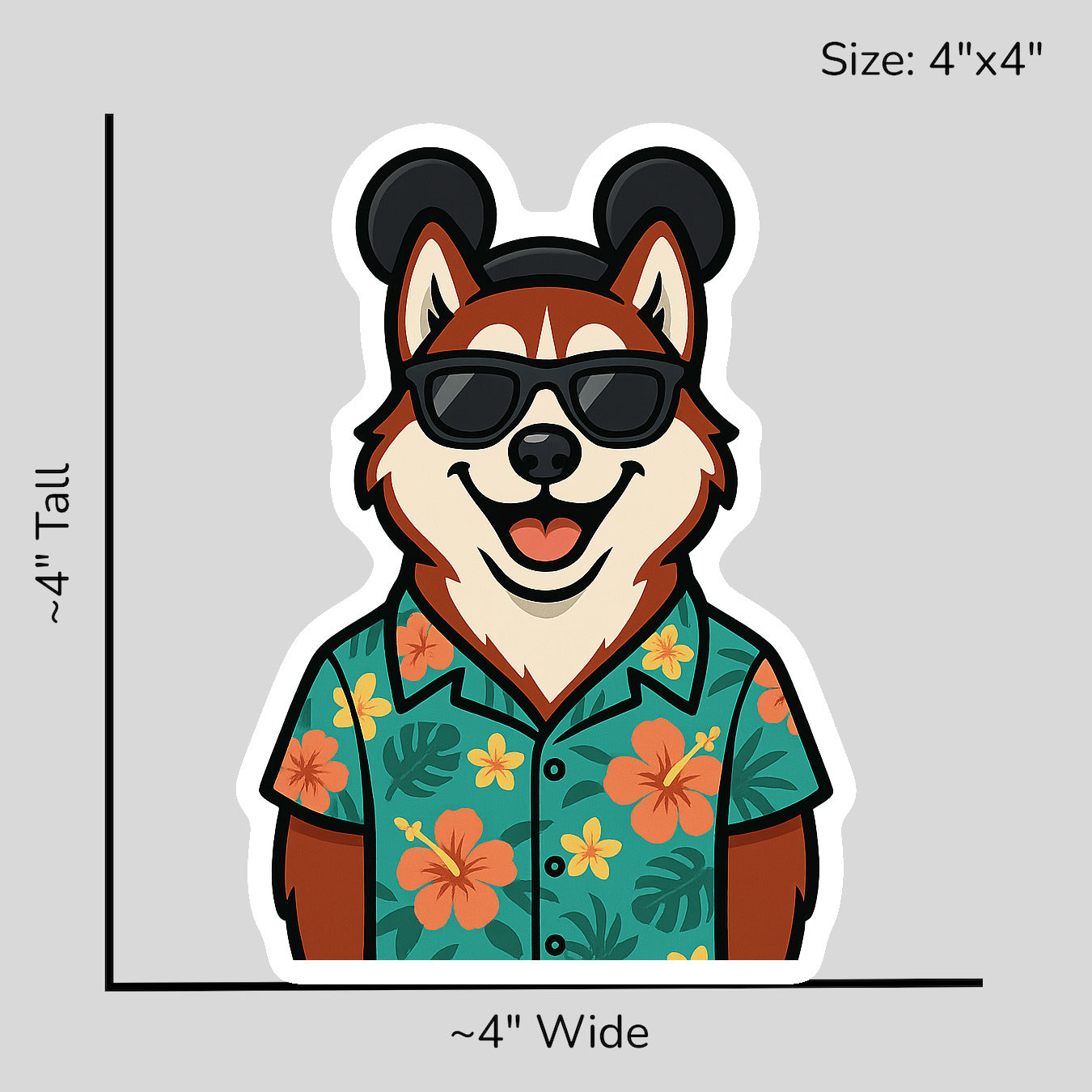 Magic Red Husky - Size Reference Mockup